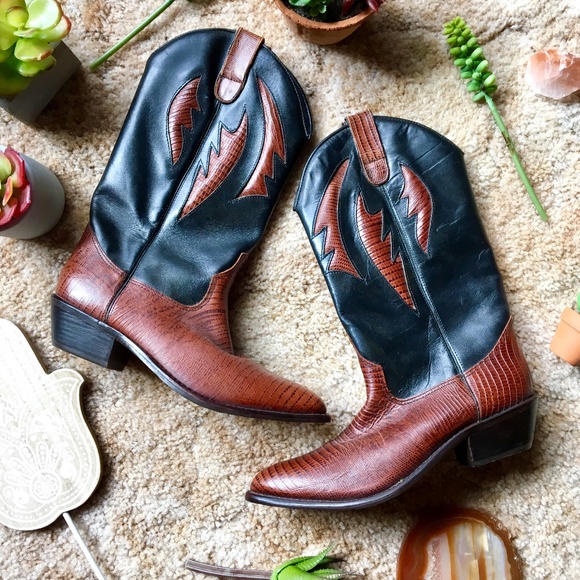 {Dolcis Genuine Leather} Western Cowboy Boots, 6.5 - Picture 1 of 8